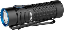 Load image into Gallery viewer, OLIGHT Warrior Nano Tactical Flashlight, 1200 Lumens Rechargeable LED Light with MCC Charger, Dual Switches EDC Flashlight for Emergency, Outdoors and Camping (Black)
