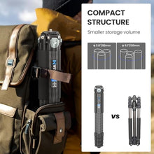 Load image into Gallery viewer, 81&#39;&#39; Compact Carbon Fiber Tripod for Camera WEYLLAN Heavy Duty Tripod Camera, 10-Layer Carbon Fiber Tube, 32.5mm Professional Tripod Leg, Travel Tripod for Camcorder Telephoto Lens, Max Load 20kg
