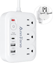 Load image into Gallery viewer, European Travel Plug Adapter with 4FT Extension Cord, (Not for UK) US to European International Plug Adapter Travel Essentials France Germany Greece
