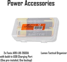 Load image into Gallery viewer, Fenix Bundle PD35 v3.0 1700 Lumen Tactical Flashlight with Two ARB-L18-2600Us and LumenTac Organizer
