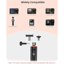 Load image into Gallery viewer, 53" Osmo Action Selfie Stick Tripod for DJI Action 5 Pro/4/3, Extendable Handle Grip w Magnetic Quick-Release Adapter Mount, Extension Rod/Standing Stand/Accessories for Travel Vlogging Video Shooting_2453
