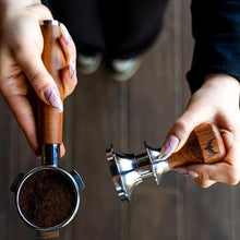 Load image into Gallery viewer, 54mm Espresso Tamper for Breville Machine Rosewood KNODOS Auto Leveling, Double Spring Loaded Wooden 30LB Calibrated Coffee Tamper_6869
