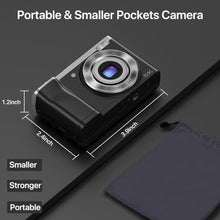 Load image into Gallery viewer, 56MP 5K Digital Camera 10X Optical Zoom, Front and Rear Dual Cameras with 2.8" IPS Touch Screen, Video Vlogging Camera for Photography with 64G Micro Card, Compact Point and Shoot Camera, Black_79
