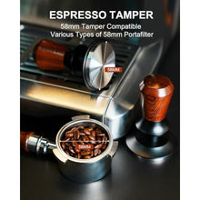Load image into Gallery viewer, 58mm Espresso Tamper, Coffee Tamper with 30lbs Spring Loaded, Espresso Coffee Tamper with Stainless Steel Ripple Base and Rosewood Handle Fits for E61,Breville and All 58mm Espresso Machines_5738
