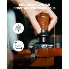 Load image into Gallery viewer, 58mm Espresso Tamper, Coffee Tamper with 30lbs Spring Loaded, Espresso Coffee Tamper with Stainless Steel Ripple Base and Rosewood Handle Fits for E61,Breville and All 58mm Espresso Machines_5739

