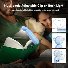 Load image into Gallery viewer, VAVOFO USB Rechargeable Book Light, Blue Light Blocking, Amber Light Clip On Bookmark Shaped Reading Light, Eye Care 6 LEDs Book Light for Bookworms Reading in Bed with 9 Lighting Modes (Light Blue)
