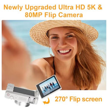Load image into Gallery viewer, 5K 80MP Digital-Camera | 3" Flip Screen | 18x Zoom for Photography Beginner, White_164
