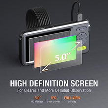 Load image into Gallery viewer, 5mm Dual Lens Inspection Camera, Teslong Borescope with LED Light, HD Industrial Endoscope, 5" IPS Screen, Waterproof Video Scope Camera, Flexible Cable for Home/Automotive/Pipe/Car/Wall(5FT)_2404
