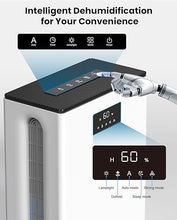 Load image into Gallery viewer, BIZEWO Dehumidifier for Home, (980 sq.ft) Queit Dehumidifiers for Basement, Bathroom, Bedroom with 101 oz Water Tank, Large Room Dehumidifier with 2 Working Mode, Auto Shut Off, 7 Colors LED Light
