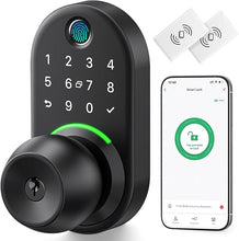 Load image into Gallery viewer, Keypad Smart Door Lock with Knob,Yamiry Keyless Entry Door Lock with Handle,Fingerprint Door Knob for Front Door, Electronic Code Smart Lock,Digital Lock for Entry Doors,Auto Lock
