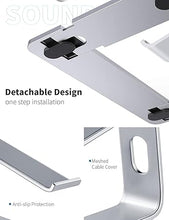 Load image into Gallery viewer, SOUNDANCE Laptop Stand, Aluminum Computer Riser, Ergonomic Laptops Elevator for Desk, Metal Holder Compatible with 10 to 15.6 Inches Notebook Computer, Silver
