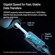 Load image into Gallery viewer, TP-Link USB C To Ethernet Adapter(UE300C), RJ45 To USB C [Thunderbolt 3/4 Compatible] Type-C Gigabit Ethernet LAN Network Adapter, Compatible With Apple MacBook Pro 2017-2023, MacBook Air, And More
