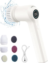 Load image into Gallery viewer, AIRSEE Electric Spin Scrubber, Cordless Power Rotating Brush, 2 Speeds, 6 Replaceable Brush Heads, Handheld Shower Scrubber, Bathroom Scrubber for Cleaning Floors, Windows, Bathtubs, Tiles, Sink, Car

