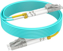 Load image into Gallery viewer, 3m(10ft) OM4 LC to LC Fiber Patch Cables, Options 7inch~500ft OM4 Fiber LC to LC Cable, Multimode Fiber Optic Duplex MMF 50/125?m 40G/100G LSZH
