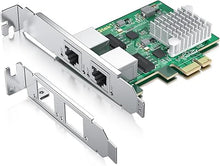 Load image into Gallery viewer, 100M/1000M/2.5G NIC Network Card, Dual RJ-45 Port, with Realtek RTL8125BG Controller, Support Windows/Windows Server/Linux/Ubuntu/Centos/Vmware

