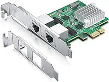 Load image into Gallery viewer, 2.5GBase-T PCI Express Network Adapter, with Realtek RTL8125BG Controller, Dual RJ-45 Port, PCIe 2.1 x1, Support Windows/Windows Server/Ubuntu/Centos/Debian/Linux/Vmware
