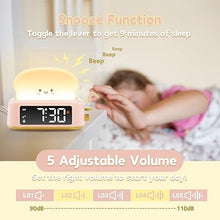 Load image into Gallery viewer, Alarm Clock for Kids, Digital Alarm Clock for Bedrooms, Cute Toast Alarm Clock with Night Light, Timer, Snooze, Adjustable Brightness, Toddler Clock Bedside, Ideal Gifts for Kids Teens Girls
