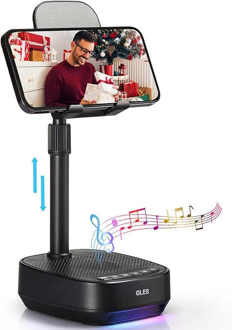 OLES Gifts for Men Him, Cell Phone Stand with Wireless Speaker(7-11’’Height), Birthday Gifts for Men, Gifts Him, Phone Holder for iPhone/Android/Tablet, Unique Gifts for Dad Him Mom, Women Gifts