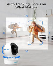 Load image into Gallery viewer, REOLINK E1 Pro Indoor Security Camera, 4MP Plug-in Pet Camera Support 2.4/5 GHz WiFi, 360 Degree Baby/Dog Monitor with Auto Tracking, Person/Pet Detection, Night Vision, 2 Way Audio, Local Storage
