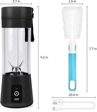 Load image into Gallery viewer, Portable Blender, Blender for Shakes and Smoothies, Personal Blender, Mini Shakes Juicer Cup 380ml USB Rechargeable with 6 Stainless Steel Blades for Kitchen,Sport and Travel, Black HSZZB X0316
