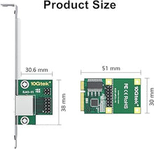 Load image into Gallery viewer, 10Gtek Mini PCIe 2.5G Gigabit Ethernet Network Card, 30-cm Cable Length, with LED Light, 30-cm Cable Length
