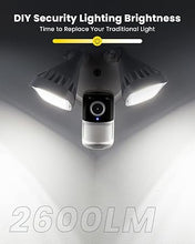 Load image into Gallery viewer, ieGeek Floodlight Camera, Outdoor Home Security Camera, 2K Wired Flood Light Camera Outdoor with Motion Sensor Cam, 2600 Lumens, Color Night Vision, 110dB Siren, 2 Way Audio, Compatible with Alexa
