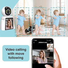 Load image into Gallery viewer, Pumpkin By L.E. Baby Monitor 3MP Two-Way Video Calling Smart Camera, Security Camera Monitor for Baby, Elderly, Nanny, Dog, cat/pet. Wi-Fi Baby Monitor one Touch Calling, Night Vision, Motion Alert
