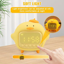 Load image into Gallery viewer, Cute Duck Alarm Clock for Kids, Cute Digital Clock, Cute Night Light, Children Wake Up Lamp,Silicone Rechargeable Alarm Clock Lamp for Bedroom Room Decor Birthday Gift(Yellow)
