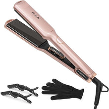 Load image into Gallery viewer, K&amp;K 1 3/4 inch Flat Iron Hair Straightener with Electroplate Titanium Adjustable Temp High Heat 450 Degrees 30s Instant Heats up Tourmaline Ionic with PTC Technology Auto Shut Off?Pink
