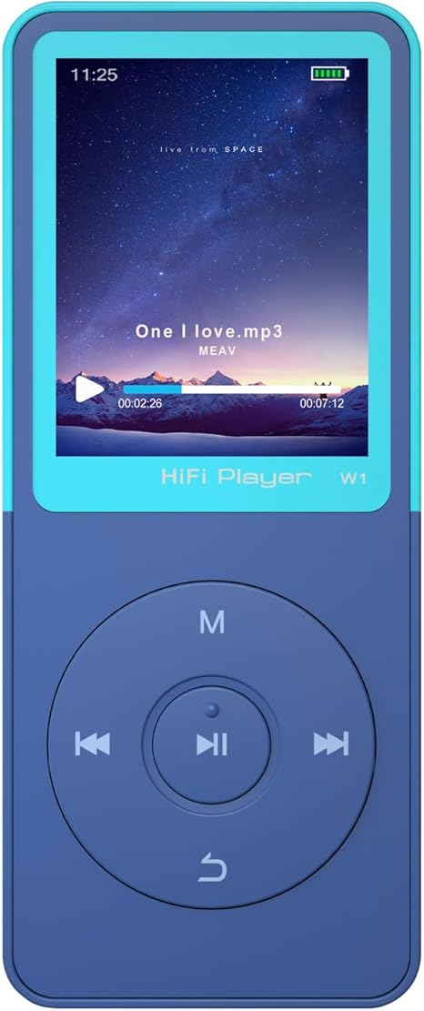 Mp3 Player,Music Player with Bluetooth,Digital Portable Walkman Mp3 & Mp4 Players with Fm Radio,Voice Recorder,Photo,Video Play,E-Book,HiFi Sound Classic Mp3 for Sport,Running,Traveling (Blue 64GB)