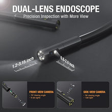 Load image into Gallery viewer, Inspection Camera, Dual Lens Inspection Camera with Light, NTS430 Teslong Borescope, IP67 Waterproof Flexible Cable Sewer Camera, 1080P HD Borescope Inspection Camera with 7 LED Lights(50FT)
