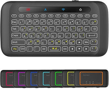 Load image into Gallery viewer, Mini Wireless Keyboard,H20 Mini Keyboard with Touchpad,Backlit Small Wireless Keyboard,Full Size Touchpad,Handheld IR Remote Keyboard for Android TV Box Windows PC,HTPC,IPTV,PC,Raspberry Pi

