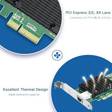 Load image into Gallery viewer, 10Gb RJ45 PCI-E Network Card NIC, Compare to Intel X550-T1, with Intel X550-AT Chip, Single RJ45 Port, PCI Express 3.0 X4, Ethernet Converged Network Adapter Support Windows/Linux/VMware Esxi
