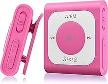 Load image into Gallery viewer, 64GB Clip MP3 Player with Bluetooth, AGPTEK Portable Music Player with FM Radio, Shuffle, No Phone Needed, for Sports - A51PL, Pink
