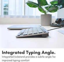 Load image into Gallery viewer, Macally Small USB Wired Keyboard for Mac and Windows - 78 Scissor Keys, 13 Shortcut Compatible Apple Keyboard - Mini Compact USB Computer Keyboard That Saves Space and Looks Great - Space Grey
