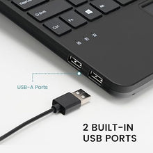 Load image into Gallery viewer, Perixx PERIBOARD-525 US, Wired Mini USB Keyboard with Touchpad - X Type Scissor Keys - 11.18x7.17x1.1 Inches - Build-in 2 USB Hubs - US English
