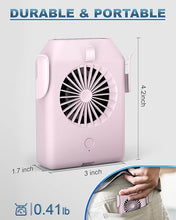 Load image into Gallery viewer, Portable Fan 10000mAh Rechargeable, Mini Waist Fan With Max 24H Working Time, 3 Speeds 5100RPM Strong Airflow Wearable Personal Small Clip Fan for Outdoor, Jobsite, Traveling, Fishing(Pink)
