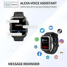 Load image into Gallery viewer, Smart Watch for Men, Answer/Make Bluetooth Calls, Metal Frame 1.8&quot; Alexa Built-in Fitness Tracker with IP68/100 Sports Modes/Heart Rate/SpO2/Stress/Sleep Monitor for iOS/Android (Blue)
