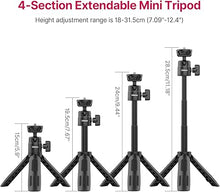 Load image into Gallery viewer, ULANZI M12 Extendable Selfie Stick for Action Camera, Portable Vlog Cell Phone Tripod Stand with Phone Mount Action Camera Adapter, Mini Hand Grip Compatible with Hero 13/12/11/10/9/8/7/6/5 Smartphone
