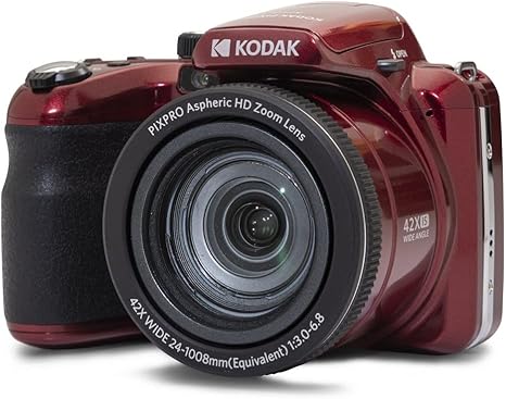 KODAK PIXPRO AZ425-RD 20MP Digital Camera 42X Optical Zoom 24mm Wide Angle 1080P Full HD Video Optical Image Stabilization Li-Ion Battery 3