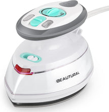Load image into Gallery viewer, BEAUTURAL Mini Travel Steam Iron for Clothes with Dual Voltage, Non-Stick Soleplate, Anti-Slip Handle, Ideal for Sewing, Quilting and Handcraft
