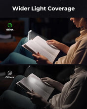 Load image into Gallery viewer, 86lux Reading Light, Rechargable Book Light for Reading in Bed, Ultralight Clip-on LED Bookmark Lamp with 3 Amber Colors &amp; Stepless Dimming for Night Reading for Book Lovers, Kids, Silver
