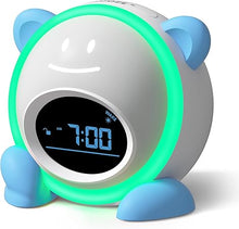 Load image into Gallery viewer, OK to Wake Clock for Kids, Sleep Training Clock with Night Light and Sound Machine, Kids Alarm Clock for Bedrooms, Blue
