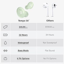 Load image into Gallery viewer, Tempo 30 Wireless Earbuds for Small Ears with Premium Sound, Bluetooth Green Earbuds for Women and Men, Cute Earphones for Small Ear Canals with Mic, IPX7 Sweatproof, Long Battery, Loud Bass
