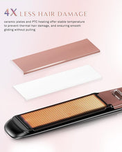 Load image into Gallery viewer, DORISILK 500 Degree High Temp Professional Hair Straightener?30s Fast Heating Ceramic Flat Iron ?2 in 1 Hair Straightener and Curler?Plasma Flat Iron Get Frizz-Free ?Dual Voltage for Travel Using
