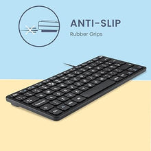 Load image into Gallery viewer, Perixx PERIBOARD-432 Wired Mini USB Keyboard - X Type Scissor Keys - Big Print Keys - US English, Black
