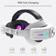 Load image into Gallery viewer, 12000mAh Battery RGB Head Strap Compatible with 2024 Meta Quest 3s, Elite Strap for Oculus Quest 3 S VR Headset Accessories Headstrap, Extended Play with 18W Fast Charge 12000mAh Battery Pack, White
