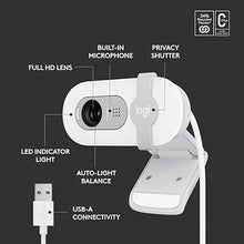 Load image into Gallery viewer, Logitech Brio 100 Full HD 1080p Webcam for Meetings and Streaming, Auto-Light Balance, Built-in Mic, Privacy Shutter, USB-A, for Microsoft Teams, Google Meet, Zoom and More - Off White
