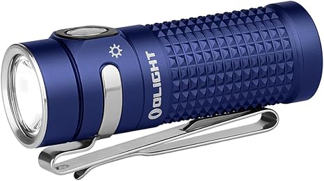 OLIGHT Baton4 Rechargeable EDC Flashlight, LED Pocket Flashlight 1300 Lumens with Magnetic Charging Cable, Small Powerful Bright Flashlight for Home, Camping, and Emergencies (Regal Blue)