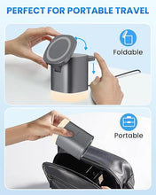 Load image into Gallery viewer, Charging Station Magnetic for Mag-Safe Charger: JoyGeek Wireless Charging Stand for Apple - for iPhone 16-12 Pro Max Plus, A-pple Watch Series 10-2, Air-Pods 4/3/2/Pro
